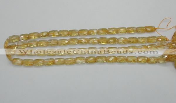 CCR27 15.5 inches 8*12mm faceted rectangle natural citrine beads