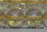 CCR304 15.5 inches 12mm round AB-color natural citrine beads