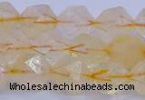 CCR313 15.5 inches 10mm faceted nuggets citrine gemstone beads