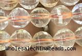 CCR321 15.5 inches 6mm faceted round natural citrine beads