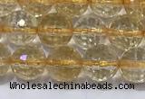 CCR338 15.5 inches 6mmm faceted round citrine gemstone beads