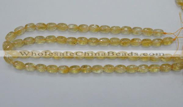 CCR34 15.5 inches 8*12mm faceted rice natural citrine gemstone beads