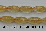 CCR36 15.5 inches 8*16mm faceted rice natural citrine gemstone beads