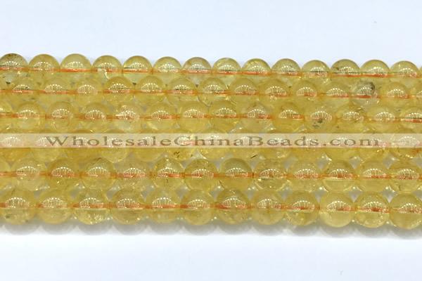 CCR382 15 inches 8mm round citrine beads wholesale