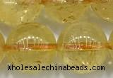 CCR384 15 inches 12mm round citrine beads wholesale