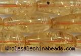 CCR405 15 inches 8*20mm teardrop citrine gemstone beads