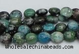 CCS14 15.5 inches 8mm flat round natural chrysocolla gemstone beads