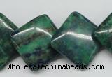 CCS180 15.5 inches 20*20mm diamond dyed chrysocolla gemstone beads