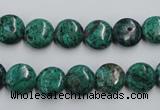 CCS211 15.5 inches 10mm flat round natural Chinese chrysocolla beads