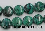 CCS212 15.5 inches 12mm flat round natural Chinese chrysocolla beads