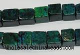 CCS420 15.5 inches 10*10mm cube dyed chrysocolla gemstone beads