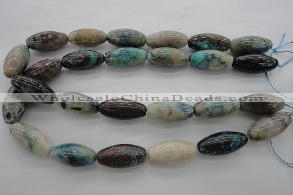 CCS45 15.5 inches 15*30mm rice natural chrysocolla gemstone beads