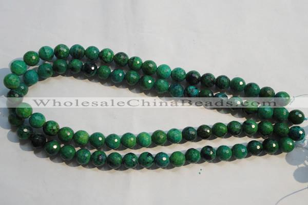 CCS603 15.5 inches 10mm faceted round dyed chrysocolla gemstone beads