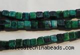 CCS610 15.5 inches 4*4mm cube dyed chrysocolla gemstone beads