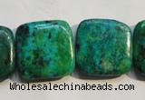 CCS673 15.5 inches 22*22mm square dyed chrysocolla gemstone beads