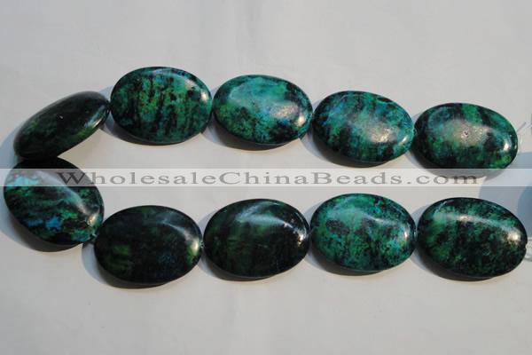 CCS701 15.5 inches 30*40mm oval dyed chrysocolla gemstone beads