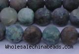 CCS763 15.5 inches 10mm round matte natural chrysocolla beads