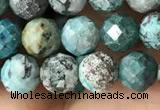 CCS883 15.5 inches 6mm faceted round natural chrysocolla beads