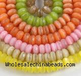 CCT05 14 inch 7*12mm faceted roundel cats eye beads Wholesale