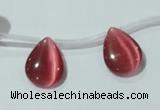 CCT1010 Top-drilled 12*16mm flat teardrop cats eye beads wholesale