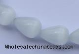 CCT16 14 inches 10*14mm teardrop white cats eye beads wholesale