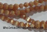 CCT308 15 inches 4mm faceted round cats eye beads wholesale