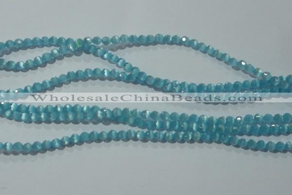 CCT324 15 inches 4mm faceted round cats eye beads wholesale