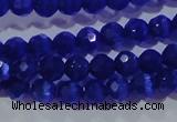 CCT327 15 inches 4mm faceted round cats eye beads wholesale