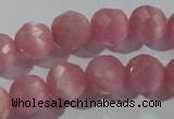 CCT372 15 inches 8mm faceted round cats eye beads wholesale