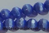 CCT382 15 inches 8mm faceted round cats eye beads wholesale