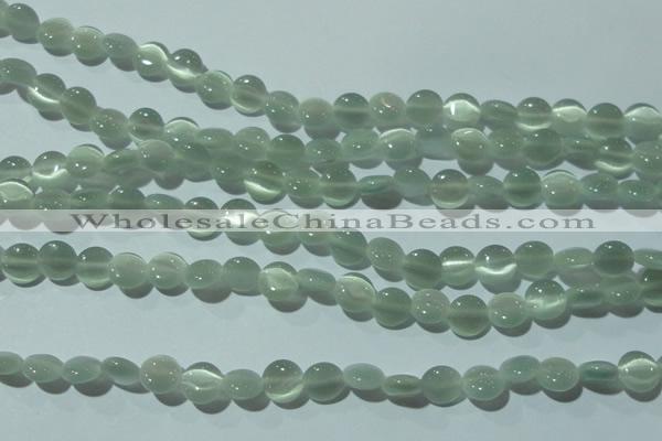 CCT451 15 inches 6mm flat round cats eye beads wholesale