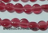 CCT453 15 inches 6mm flat round cats eye beads wholesale