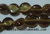 CCT458 15 inches 6mm flat round cats eye beads wholesale