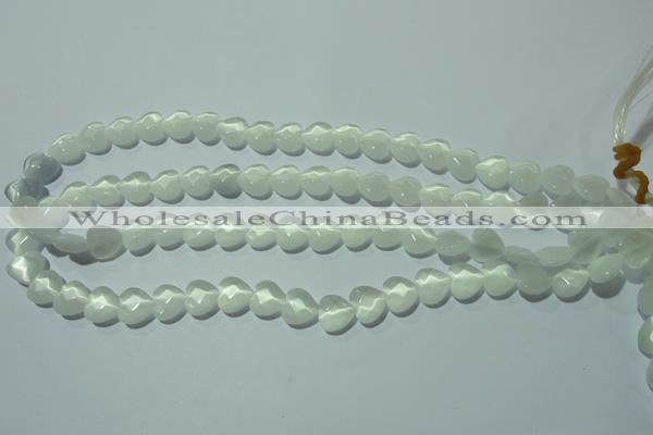 CCT960 15 inches 10*10mm faceted heart cats eye beads wholesale