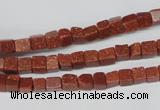 CCU06 15.5 inches 4*4mm cube goldstone beads wholesale