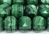 CCU1055 15 inches 8mm faceted cube malachite beads