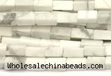 CCU1080 15 inches 2*4mm cuboid white howlite beads