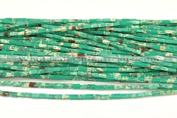 CCU1119 15 inches 2*4mm cuboid imitation sea sediment jasper beads