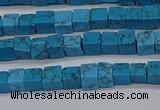 CCU303 15.5 inches 4*4mm cube imitation turquoise beads wholesale