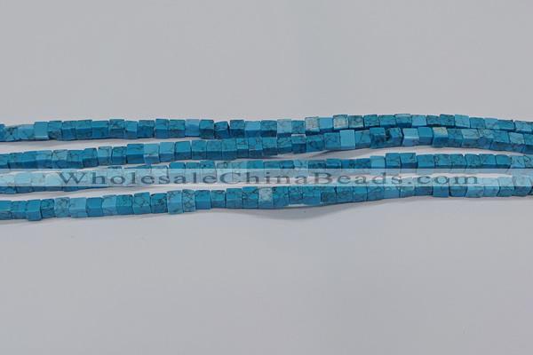 CCU303 15.5 inches 4*4mm cube imitation turquoise beads wholesale