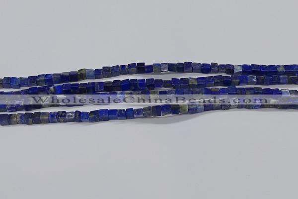 CCU315 15.5 inches 4*4mm cube lapis lazuli beads wholesale