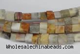 CCU33 15.5 inches 5*5mm cube bamboo leaf agate beads wholesale