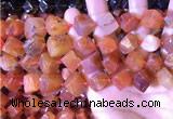 CCU402 15.5 inches 8*10mm - 14*16mm cube red agate beads