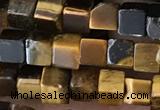 CCU464 15.5 inches 4*4mm cube yellow tiger eye beads wholesale