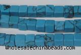 CCU50 15.5 inches 6*6mm cube turquoise beads wholesale