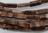 CCU504 15.5 inches 4*13mm cuboid red line jasper beads wholesale