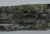 CCU514 15.5 inches 4*13mm cuboid moss quartz beads wholesale