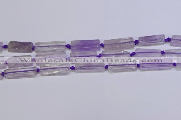 CCU601 15.5 inches 8*20mm - 10*30mm cuboid amethyst beads