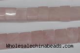 CCU63 15.5 inches 8*8mm cube rose quartz beads wholesale