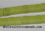 CCU64 15.5 inches 8*8mm cube olive jade beads wholesale